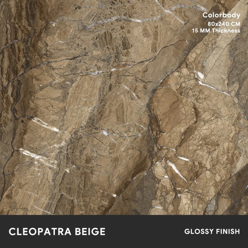 Cleopatra Beige - 80x240 CM ผิวเงา
