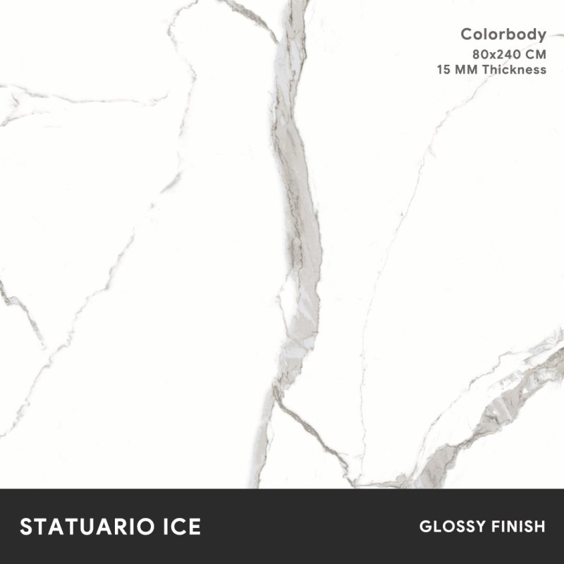 Statuario Ice - 80x240 CM ผิวเงา