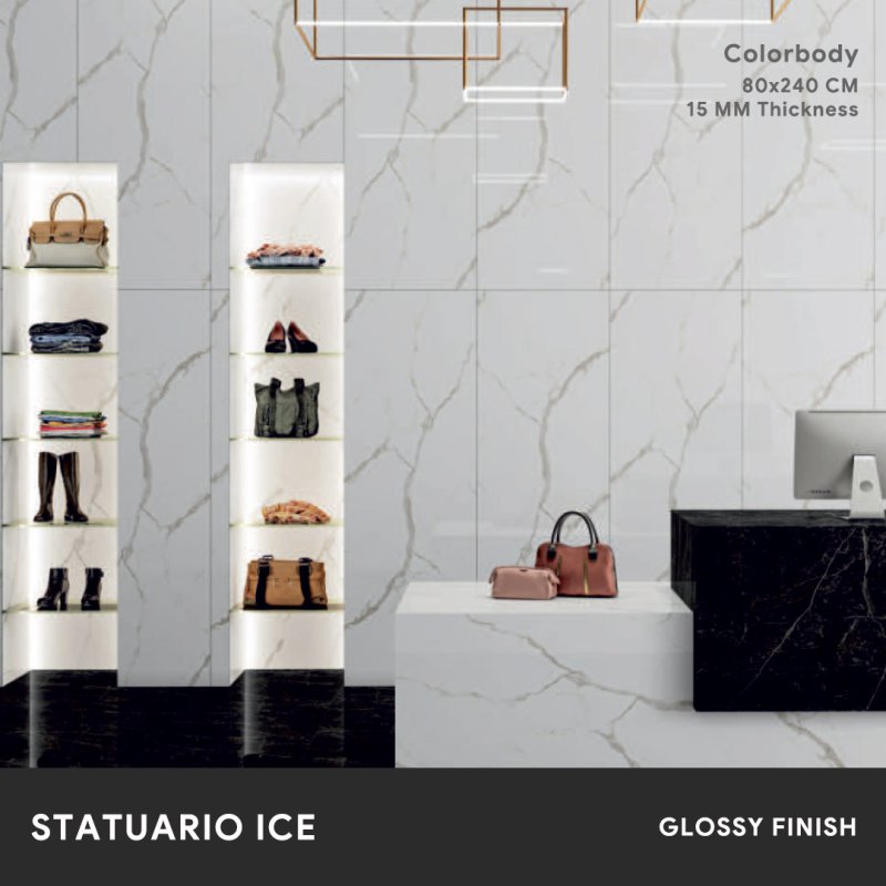 Statuario Ice - 80x240 CM ผิวเงา
