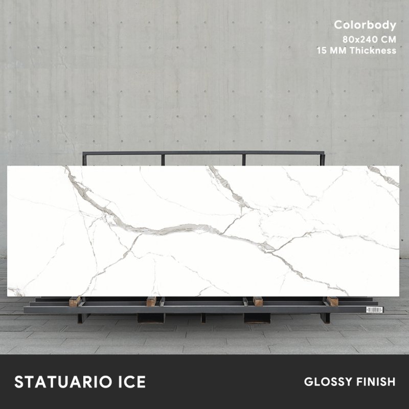 Statuario Ice - 80x240 CM ผิวเงา